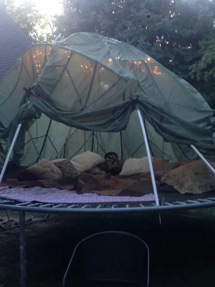 How To Make A Trampoline Fort (Tent)